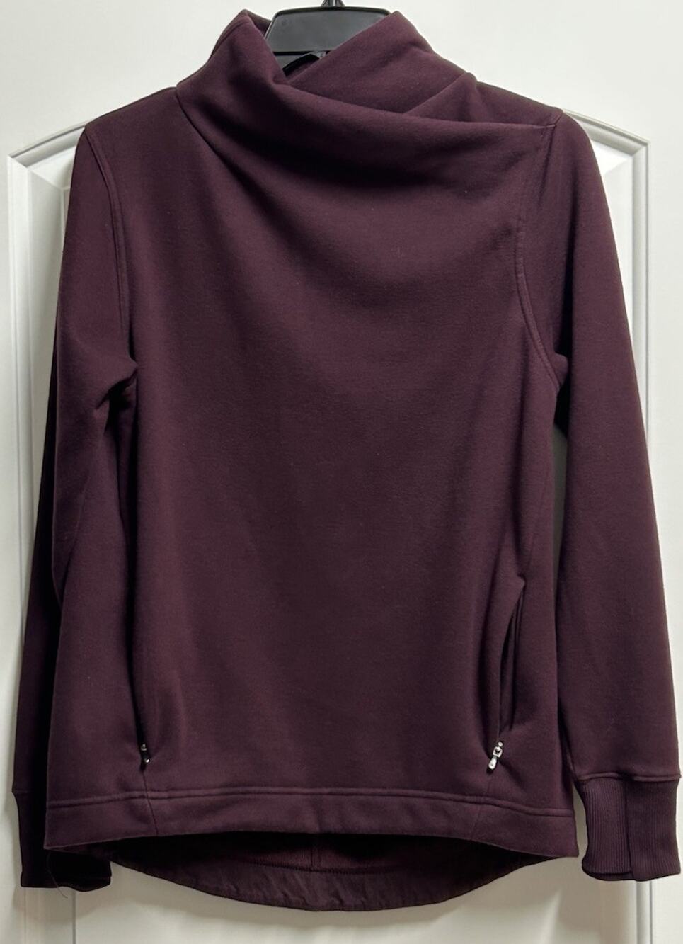 Athleta Cozy Karma Twist Neck Sweatshirt Spiced Cabernet Size XS